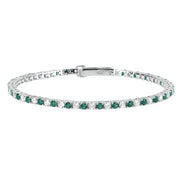 Mabina Bracciale tennis smeraldi sintetici e zirconi 533458-M